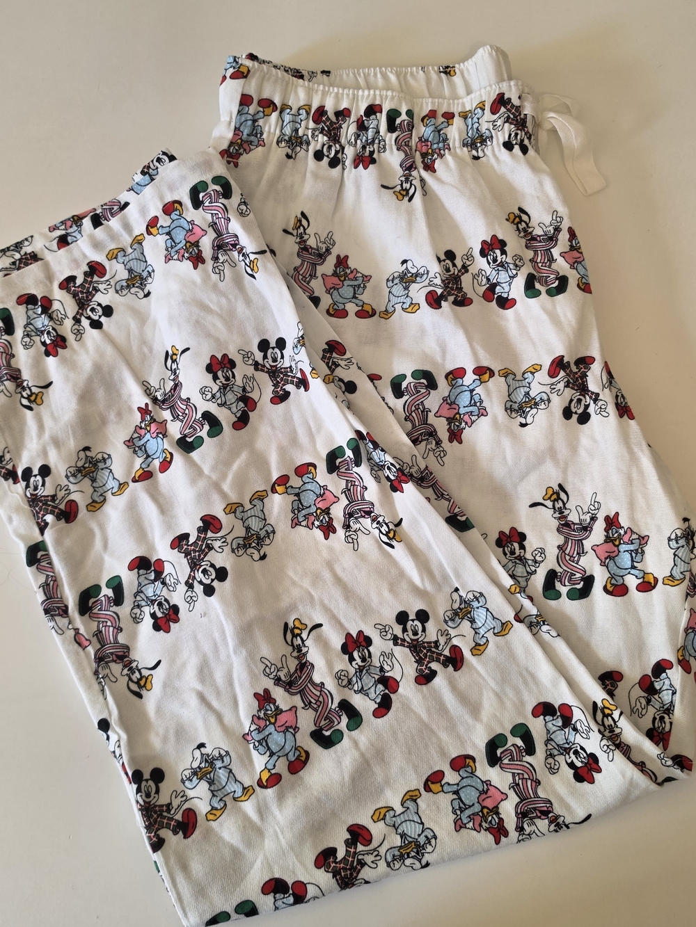 Disney White Mickey & Friends Printed Pajama Bottoms, L